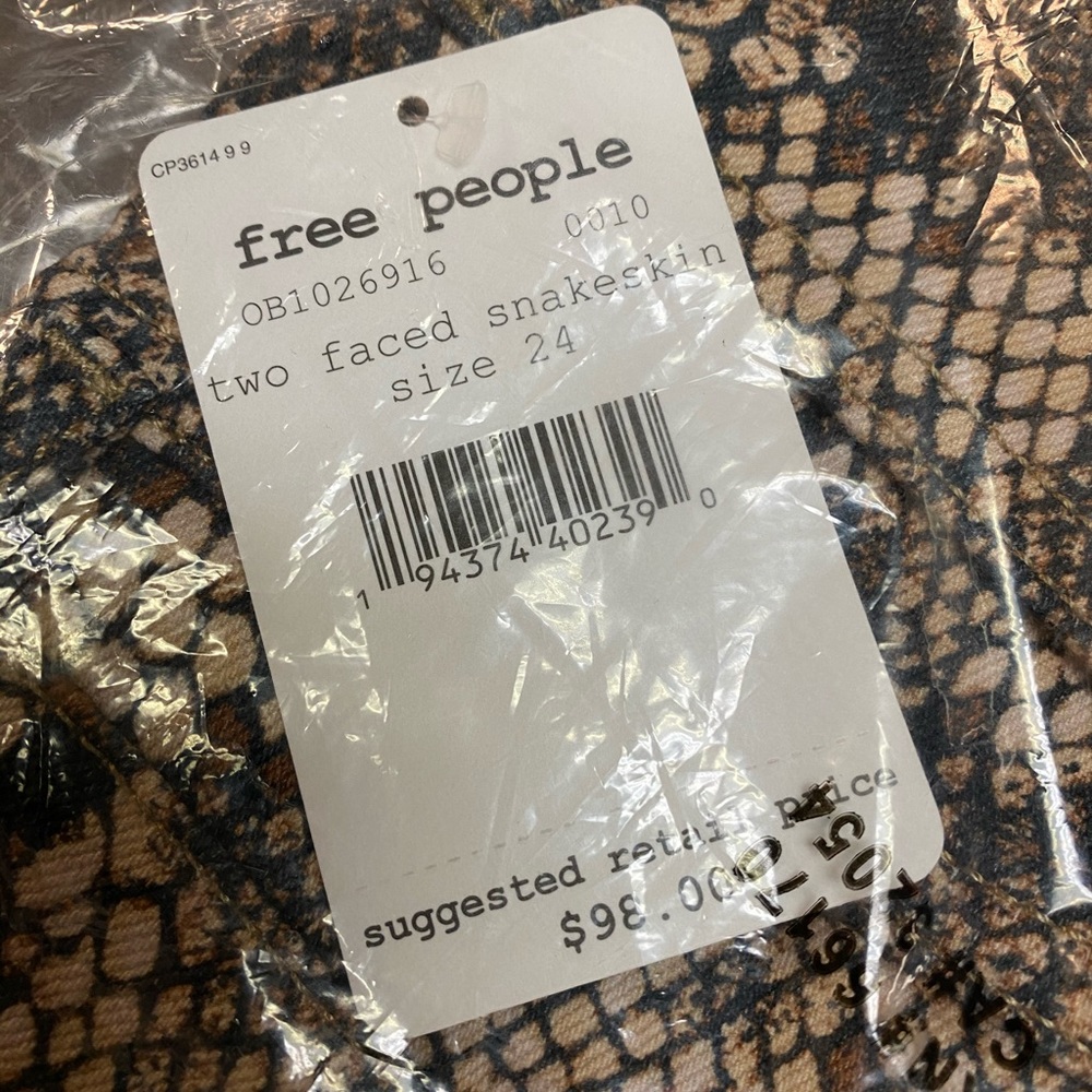 Free People High Rise Jeggings Two Faced Snakeskin - Picture 4 of 13
